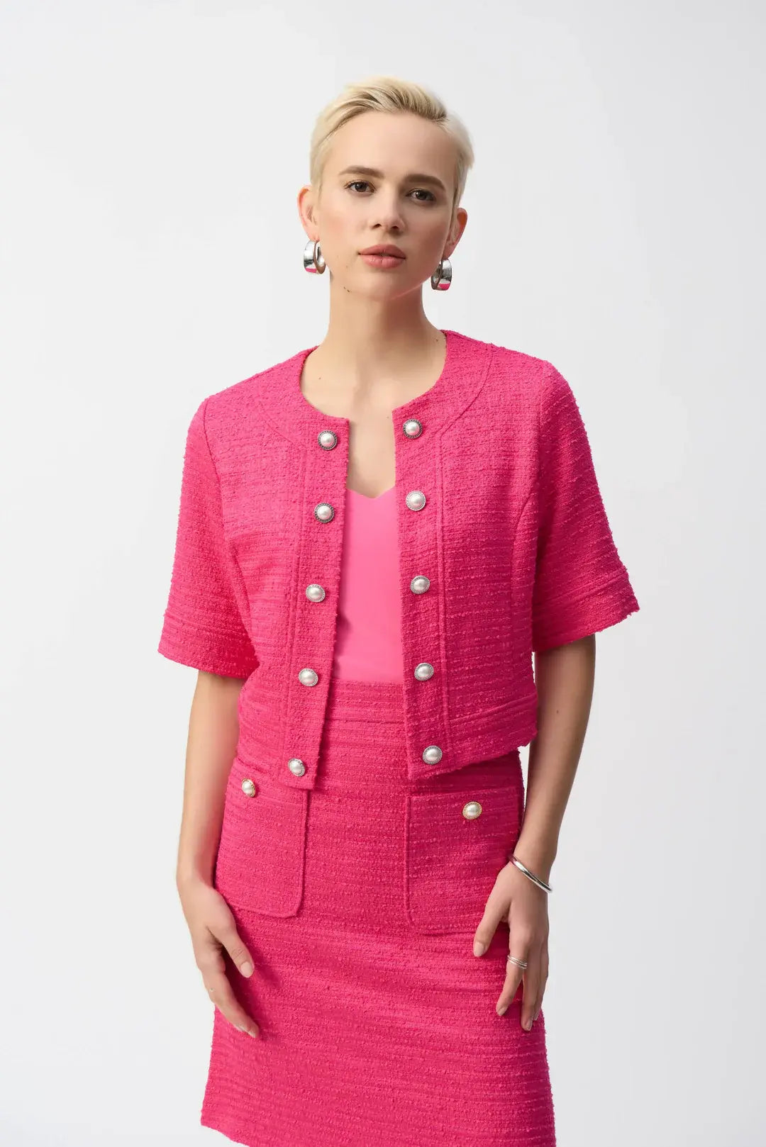 Veste fuchsia à manches courtes Joseph Ribkoff