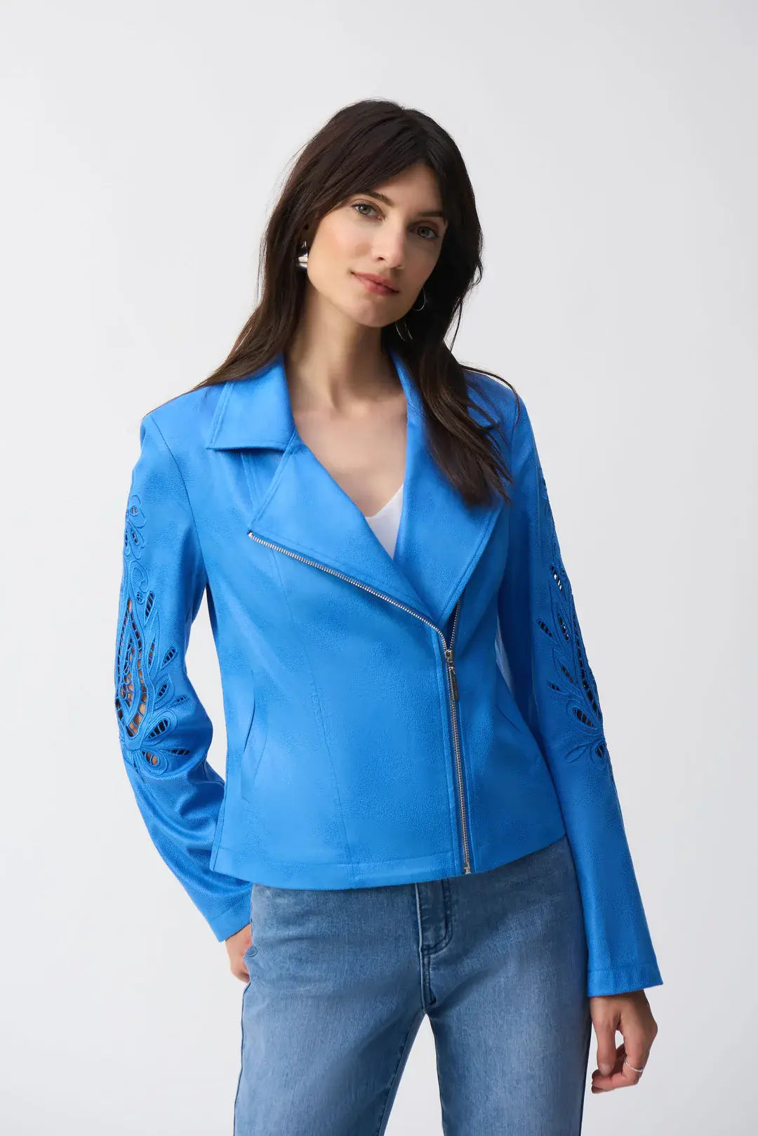 Veste bleue à détails sur les manches Joseph Ribkoff