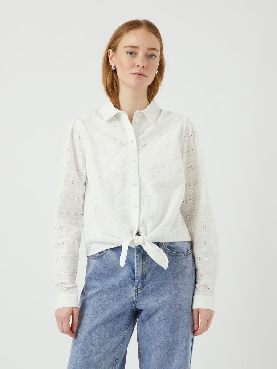Chemisier blanc étoilé en dentelle YAS