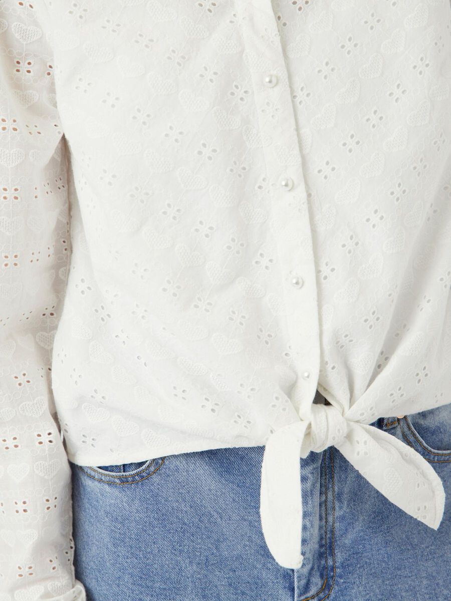 Chemisier blanc étoilé en dentelle YAS