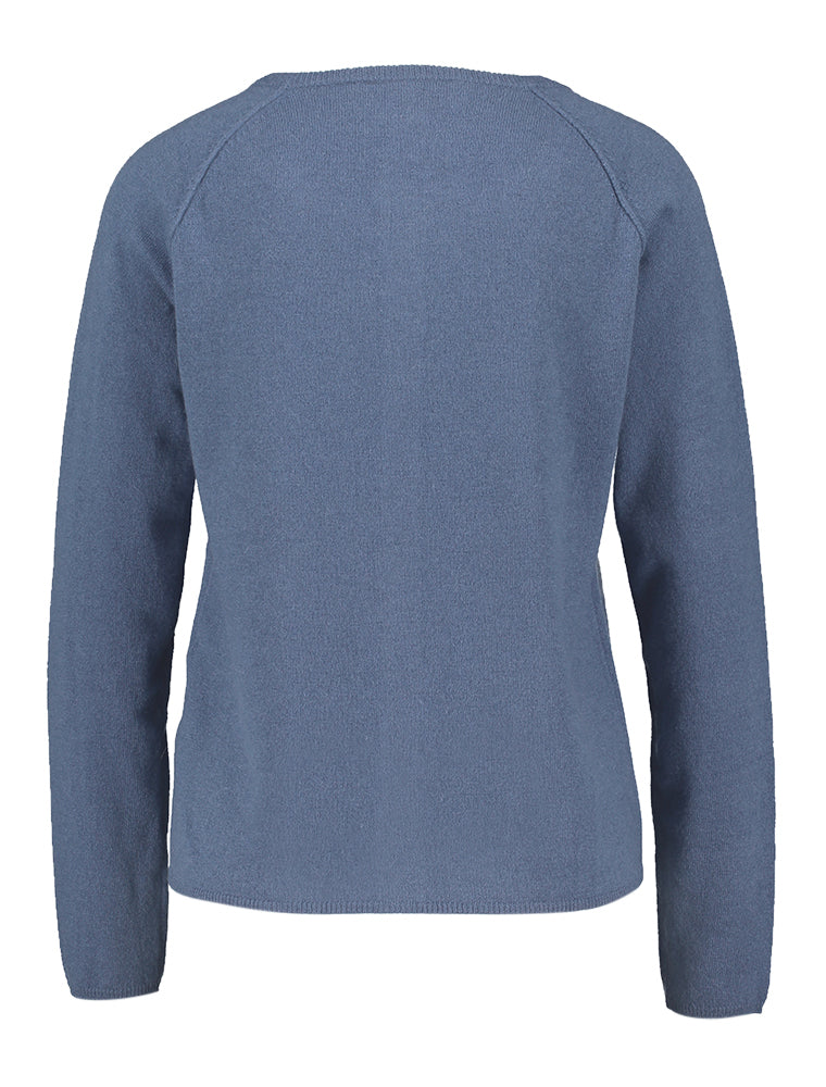 Blauwe wollen cardigan Rosemunde