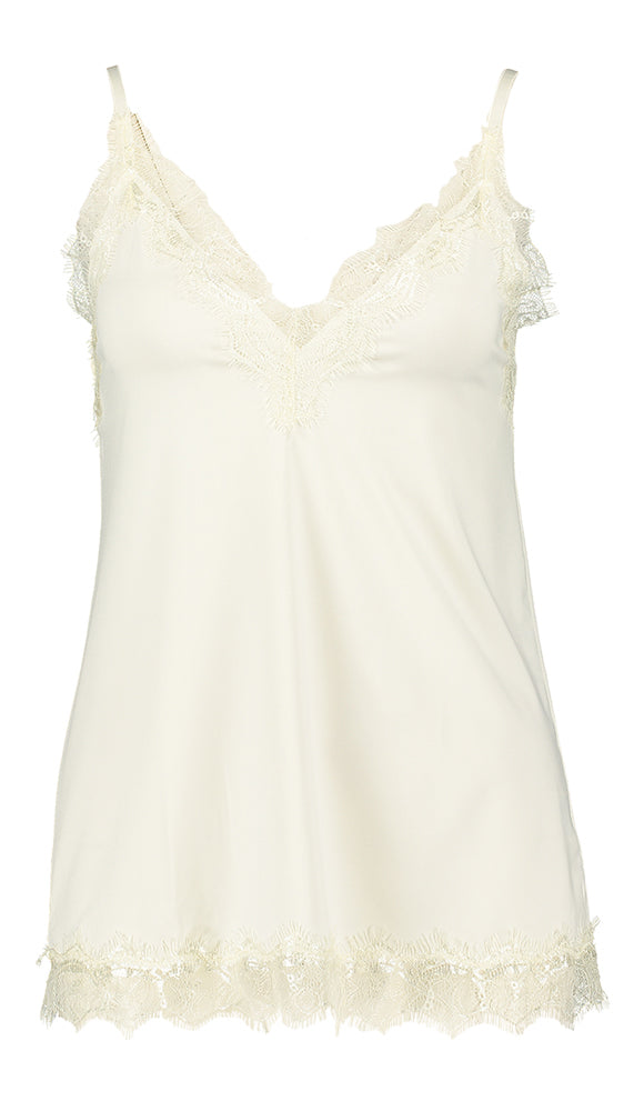 Top écru à dentelle Rosemunde