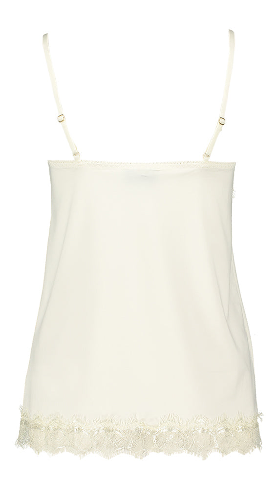 Top écru à dentelle Rosemunde