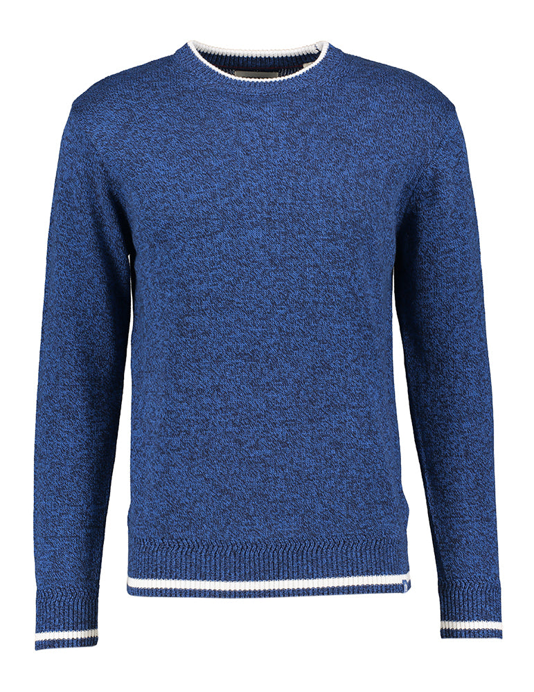 Pull en coton bleu foncé à bordures blanches Scotch & Soda