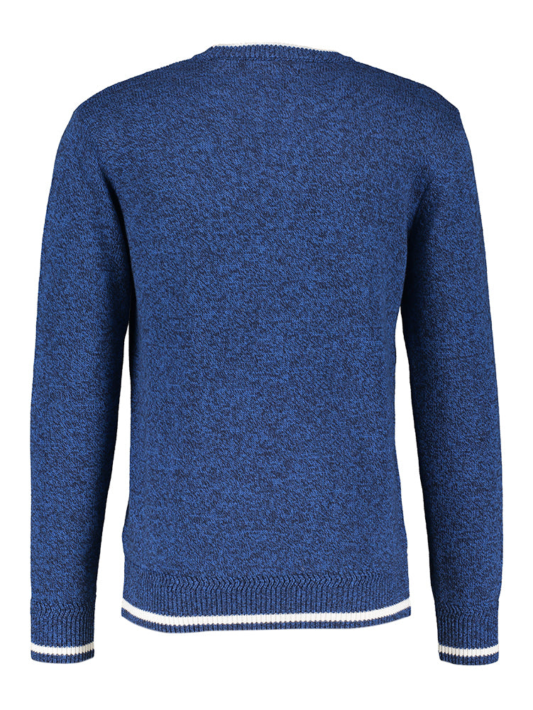 Pull en coton bleu foncé à bordures blanches Scotch & Soda