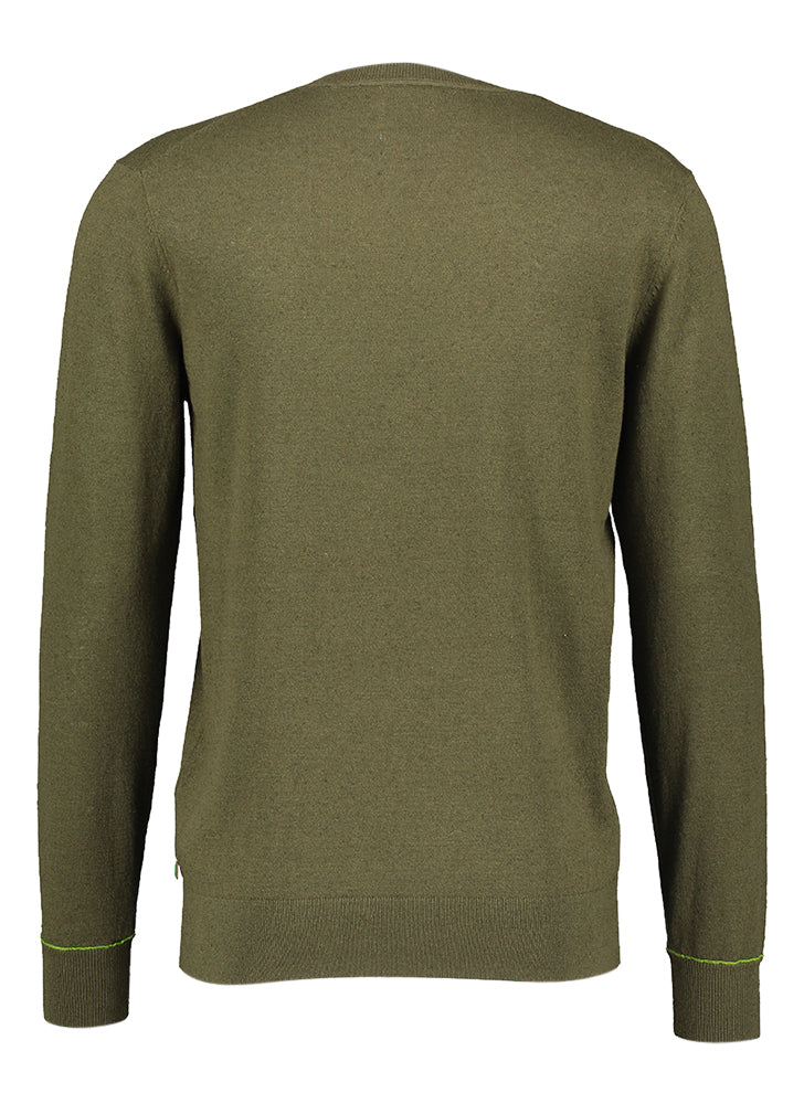 Kaki wollen pull met ronde hals Scotch & Soda