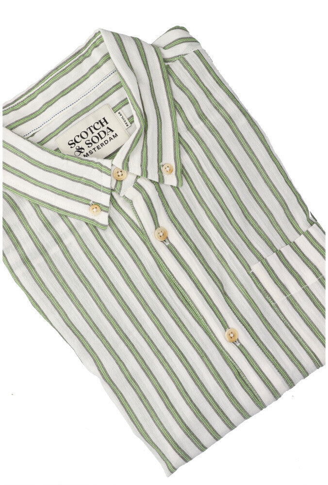 Chemise classique à rayures vertes Firefly Scotch & Soda
