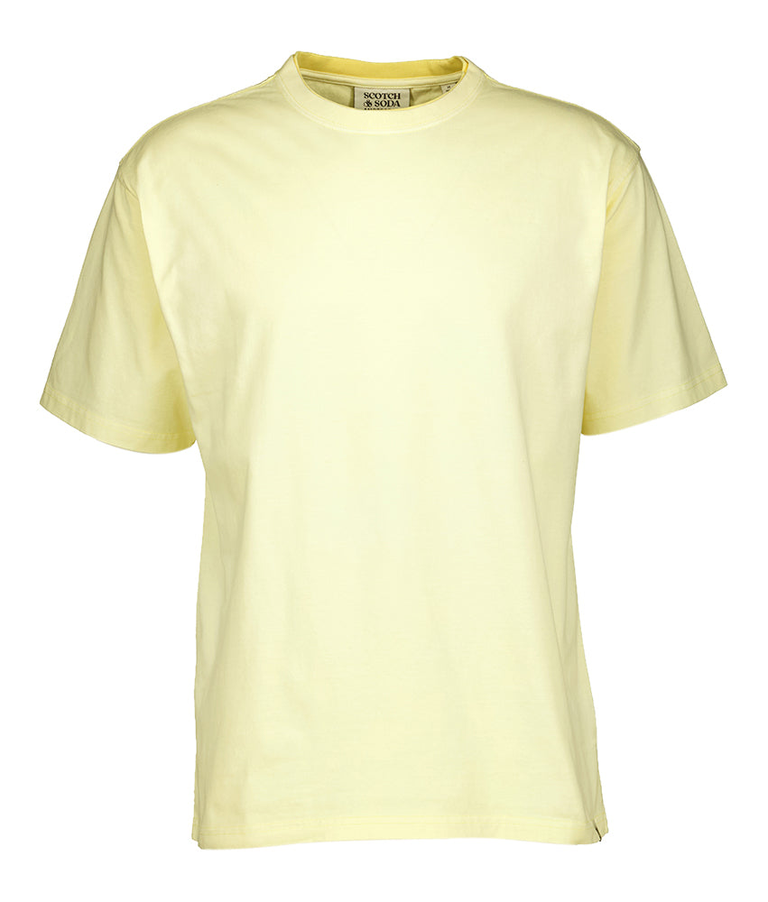 Gele katoenen t-shirt met ronde hals Scotch & Soda