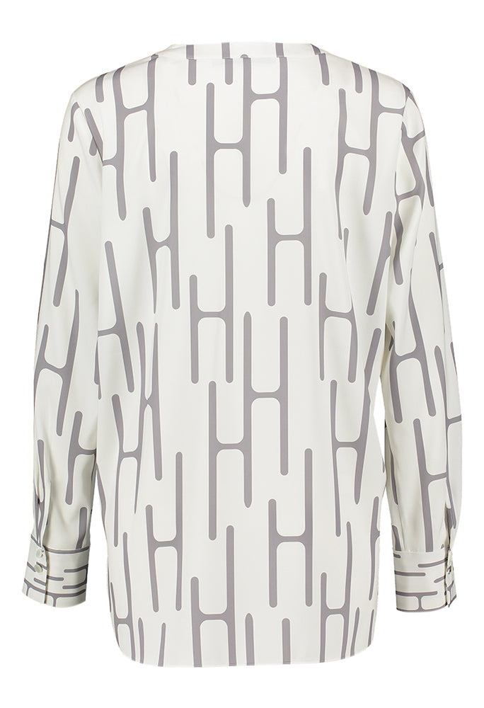 Chemisier blanc à détails gris Herzen's