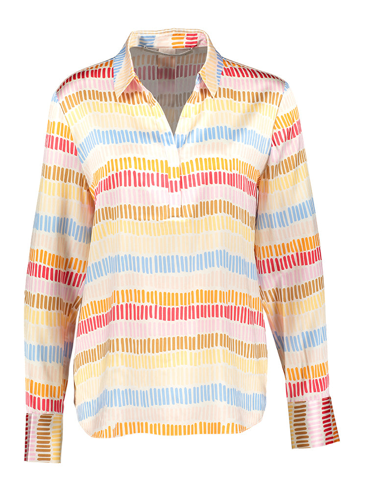 Chemisier blanc à rayures colorées Herzen's