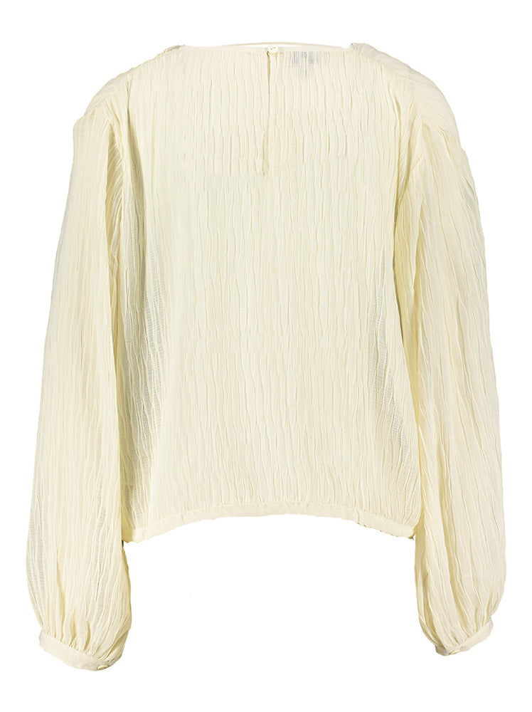 Blouse écrue oversize structurée avec lien à nouer en bas Milya Baum Und Pferdgarten