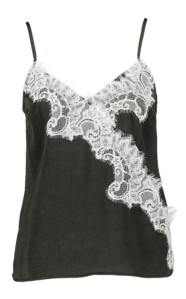 Zwarte top met witte kant Mabelle Baum Und Pferdgarten