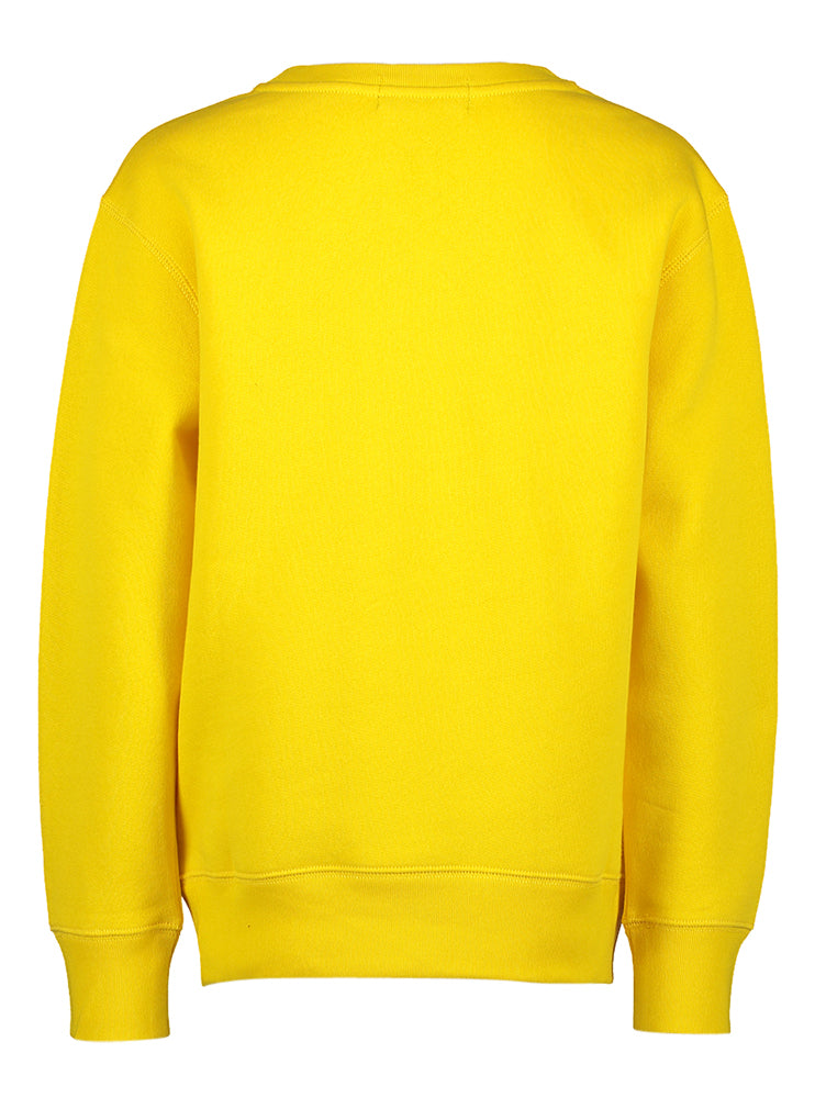 Pull jaune avec logo bleu de la marque Ralph Lauren
