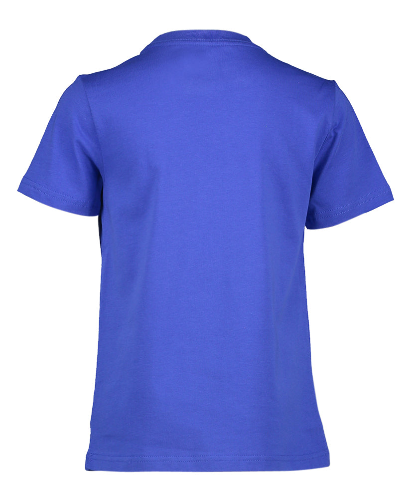 T-shirt bleu cobalt avec logo vert de la marque Ralph Lauren