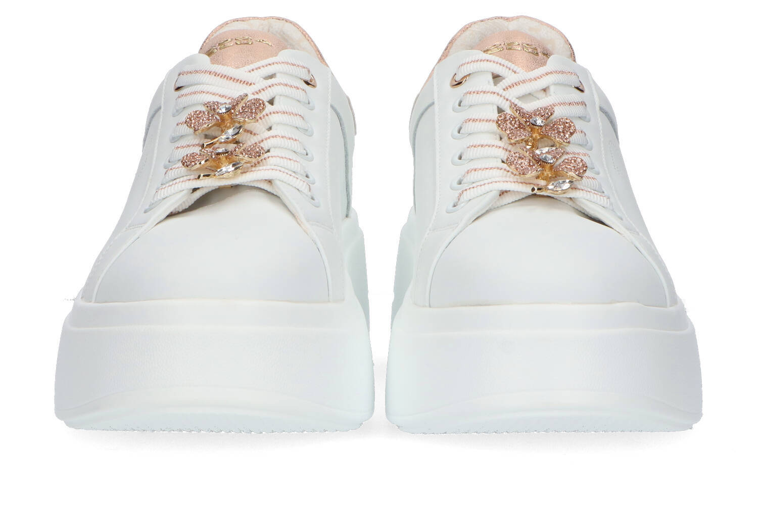 Witte lage sneakers met rosé details Tosca Blu