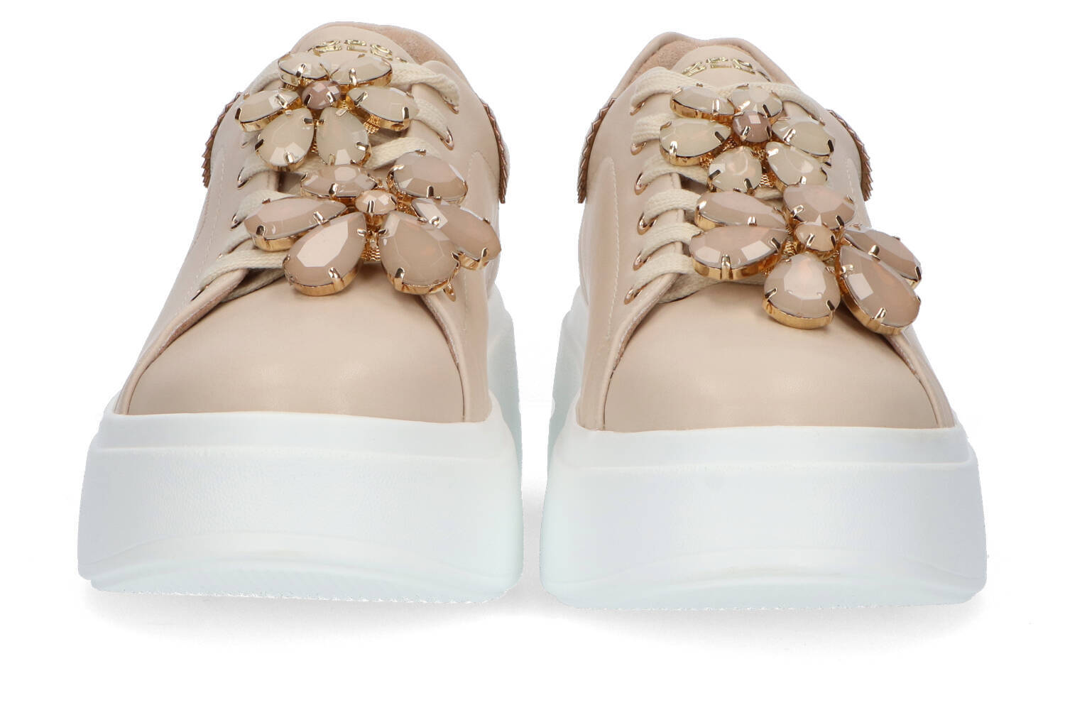Beige lage sneakers met bloemen Tosca Blu