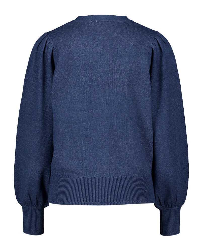 Gilet bleu à boutons Sella Ichi