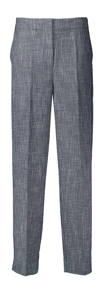 Donkerblauwe wijde broek in subtiel motief Farren Soaked in Luxury