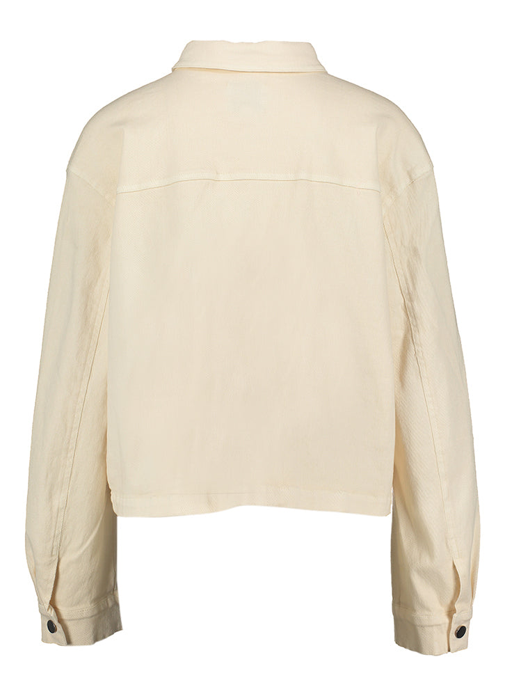 Veste en jean beige à poches plaquées Saint Tropez