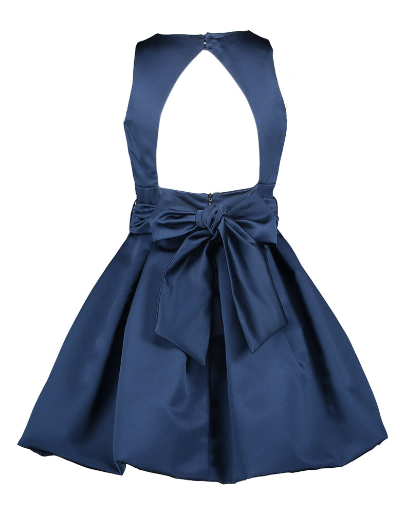 Blauwe jurk zonder mouwen Communie Rtb