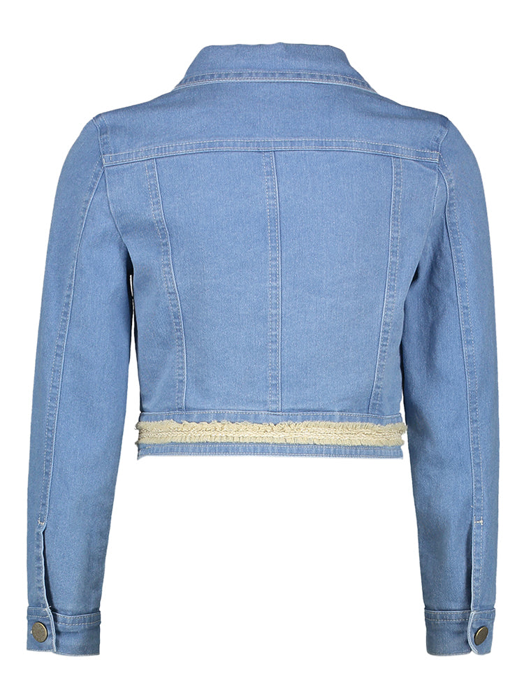 Blauwe denim jas met gouden details Rtb
