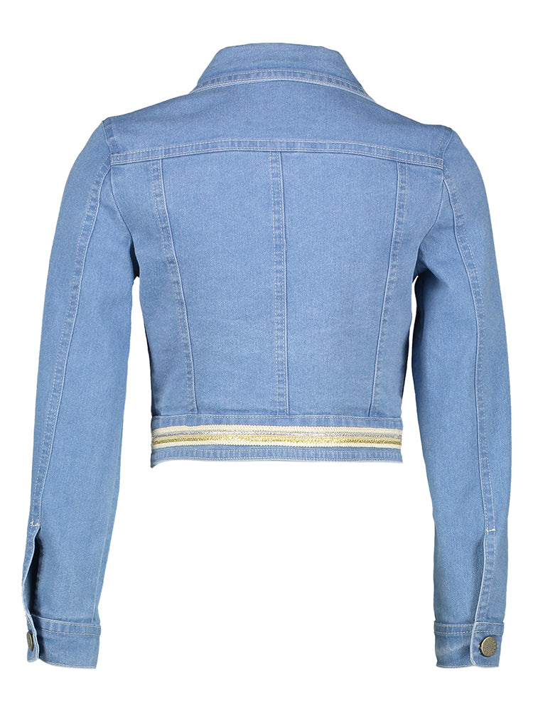 Jeansjasje met detail aan de onderkant Communie Diamante Blu