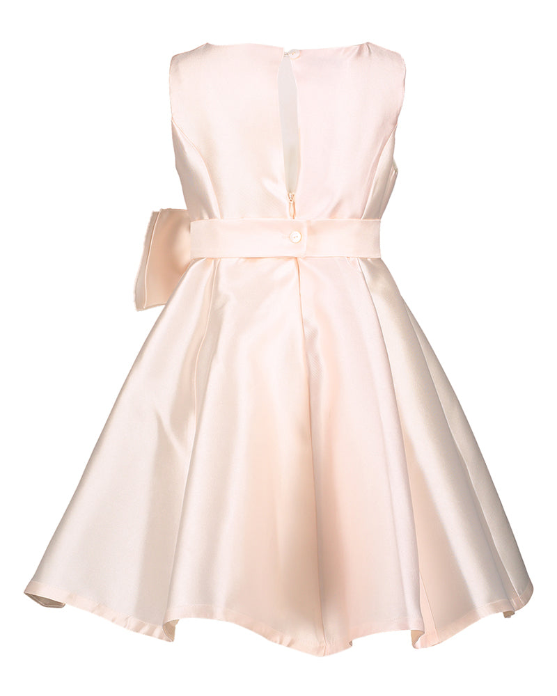 Lichtroze jurk met strik Communie Miss Leod