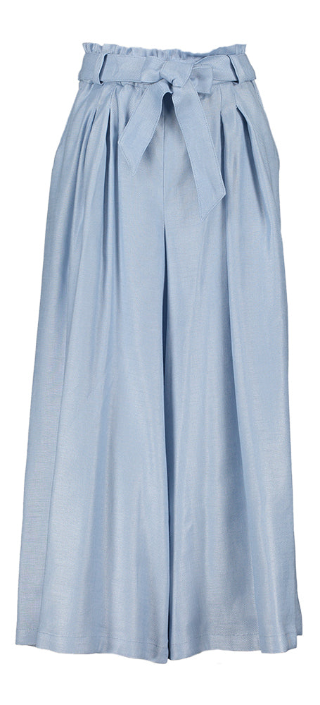 Jeankleurige wijde broek met strik Communie Linea Raffaelli