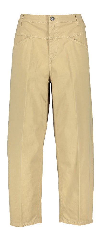 Beige relaxed fit cropped leg broek Stover Closed