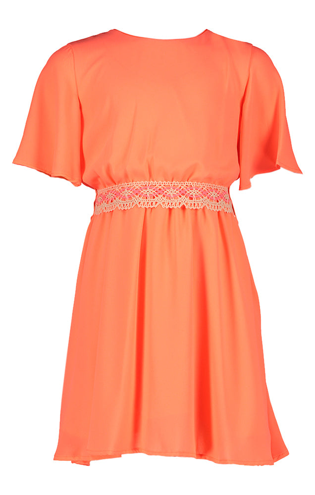Robe orange fluo avec ceinture à la taille Amaris Blue Bay