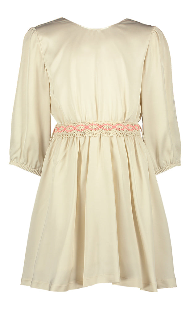 Beige jurk met rien in de taille Adora Blue Bay