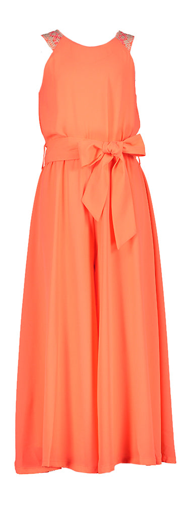 Fluo oranje jumpsuit met wijdvallende broek Lotte Blue Bay