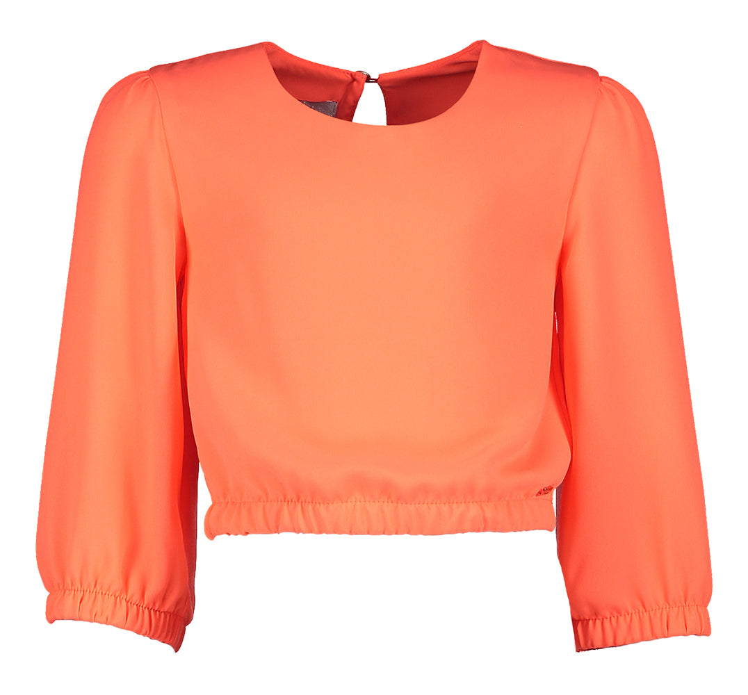 Fluo oranje bloes met elastiek onderaan Emmy Blue Bay