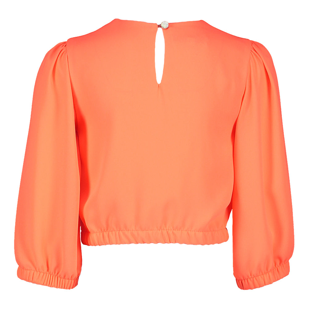 Fluo oranje bloes met elastiek onderaan Emmy Blue Bay