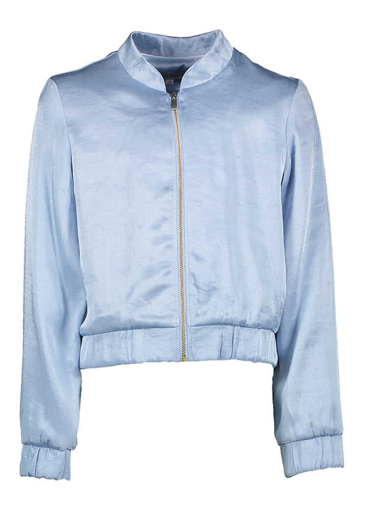 Licht blauw glanzend jasje met rits Tess Blue Bay
