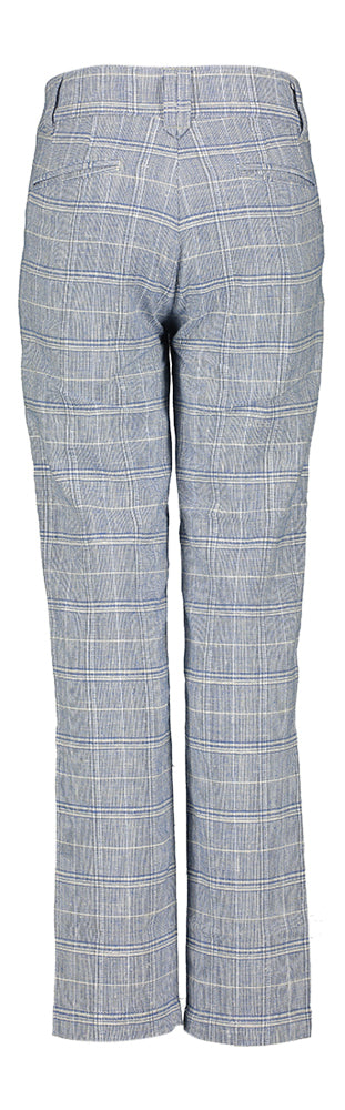 Broek in blauw en wit rastermotief Palmieri D-Lux