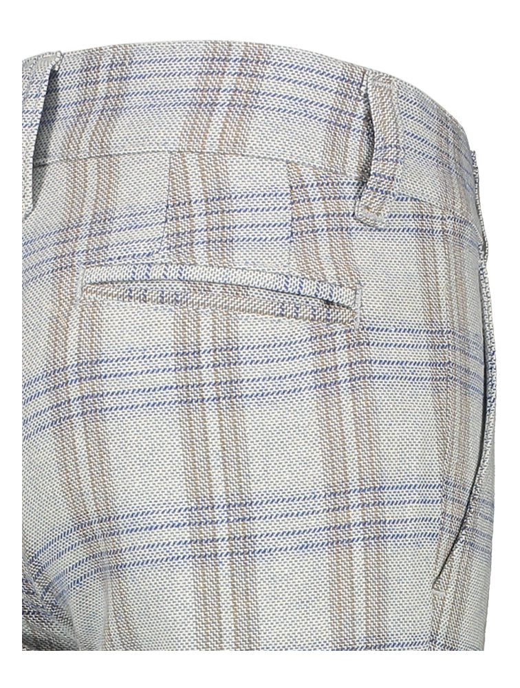 Pantalon Pam D-Lux en coton bleu à carreaux