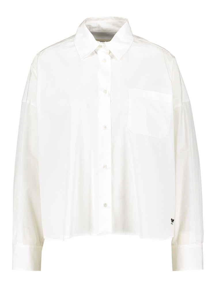 Witte oversized kortere bloes met opgestikte zak Aureo Max Mara Weekend