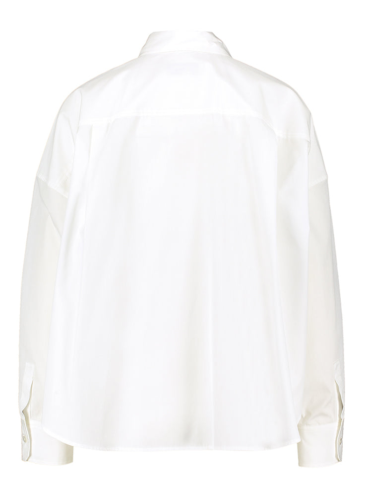 Witte oversized kortere bloes met opgestikte zak Aureo Max Mara Weekend