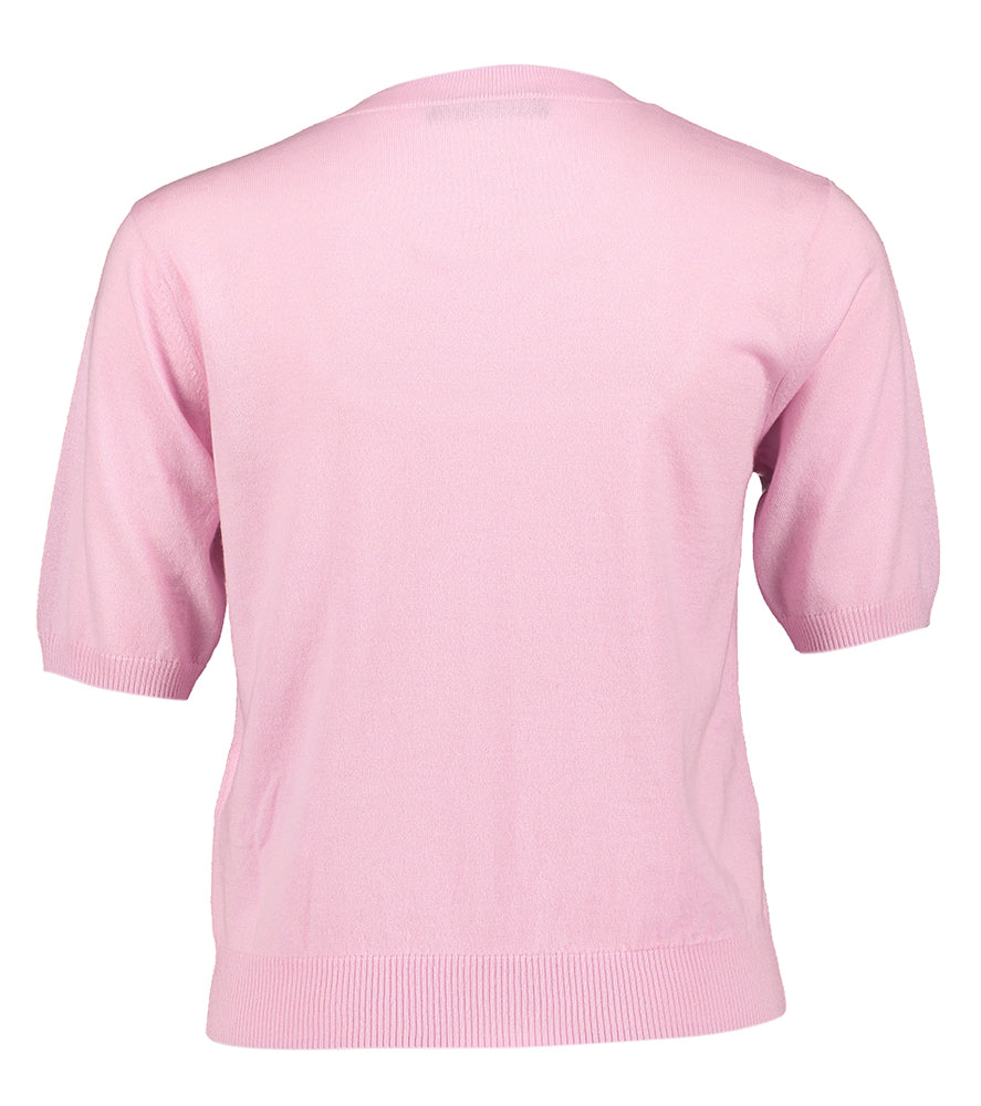 Ensemble en laine rose avec cardigan et pull à manches courtes Decano Max Mara