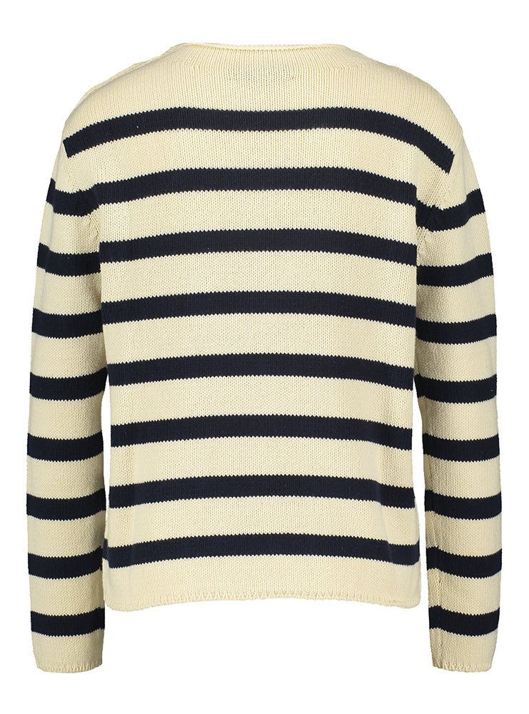 Pull beige à rayures bleues Vibo Max Mara