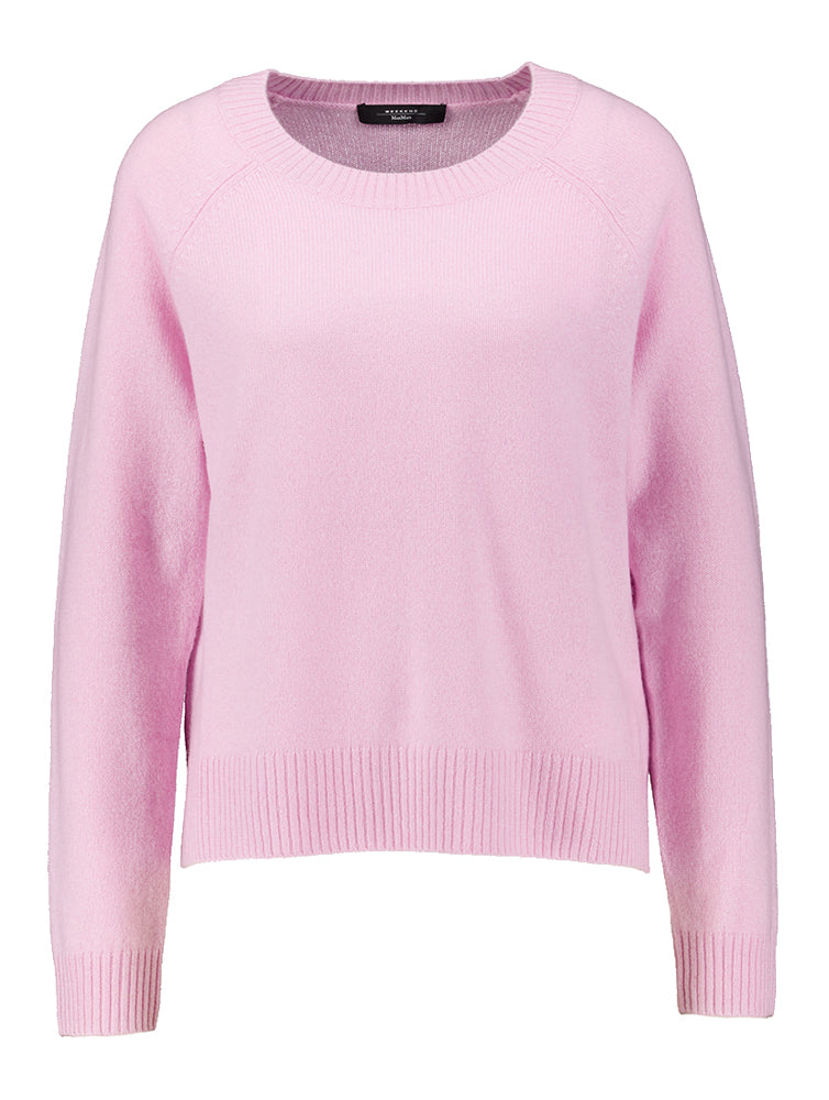 Roze pull in cashmere met ronde hals Tago Max Mara Weekend