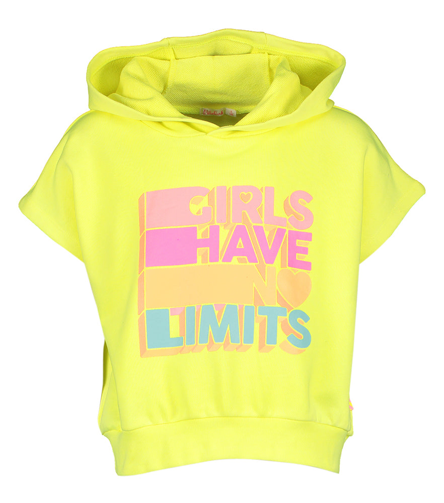 Fluo gele korte sweater met kap Billieblush