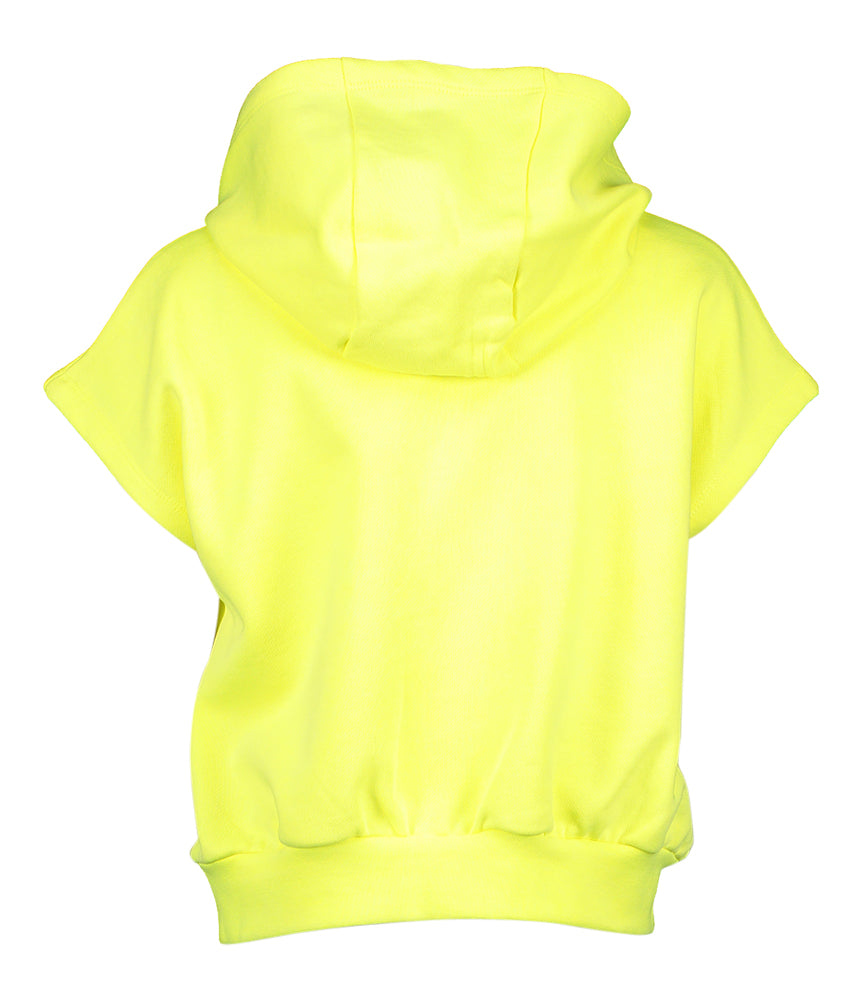 Fluo gele korte sweater met kap Billieblush
