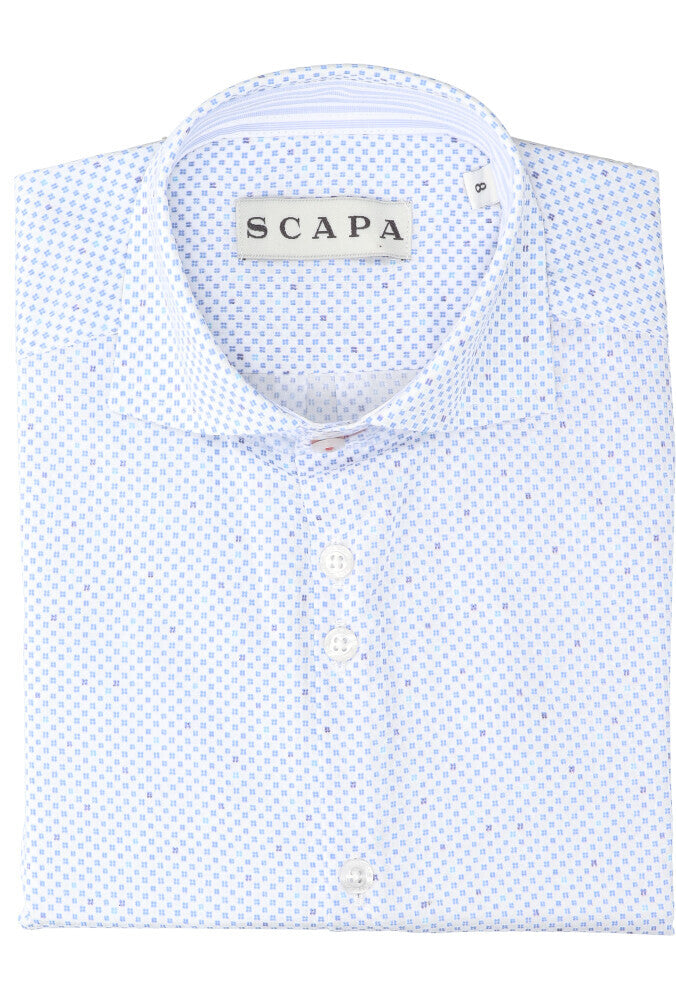 Chemise blanche en coton (coupe classique) à manches longues Kurt Contrast Scapa