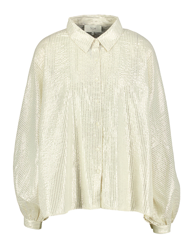 Beige oversized gestreepte bloes Gala Ame