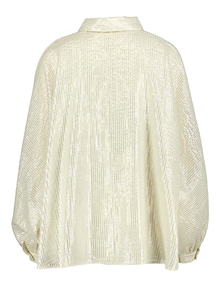 Beige oversized gestreepte bloes Gala Ame