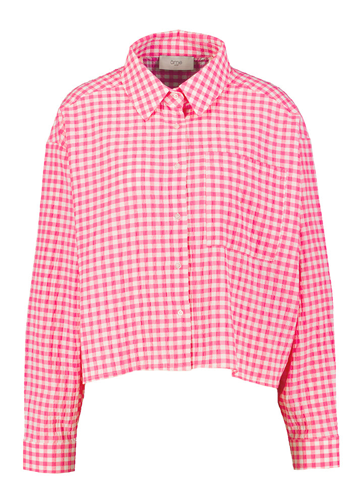 Roze oversized bloes in ruit motief Lilian Ame