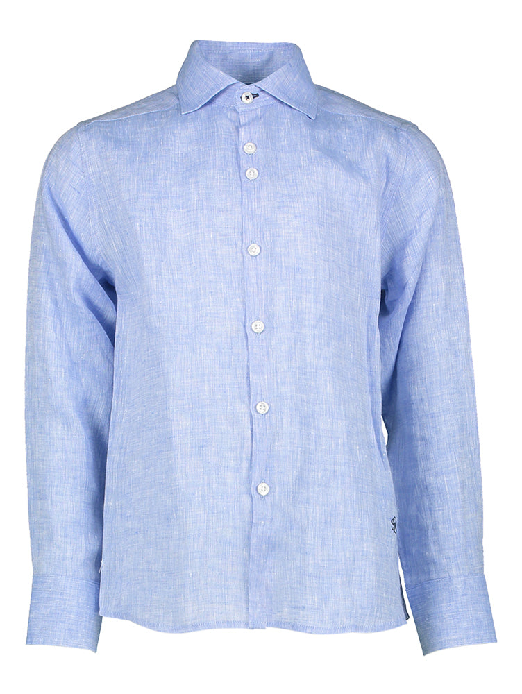 Blauw linnen hemd communie Scapa