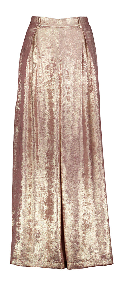 Pantalon fluide brillant couleur or, Goyave Pant Momoni